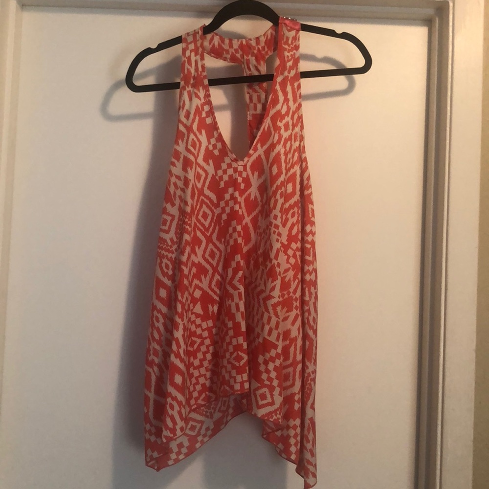 Coral top with beaded back